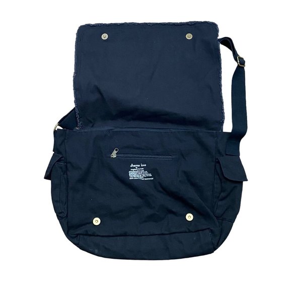 GUC dharma love by Anastasia Keriotis Vintage Bike Messenger Canvas Black Bag - Picture 3 of 8